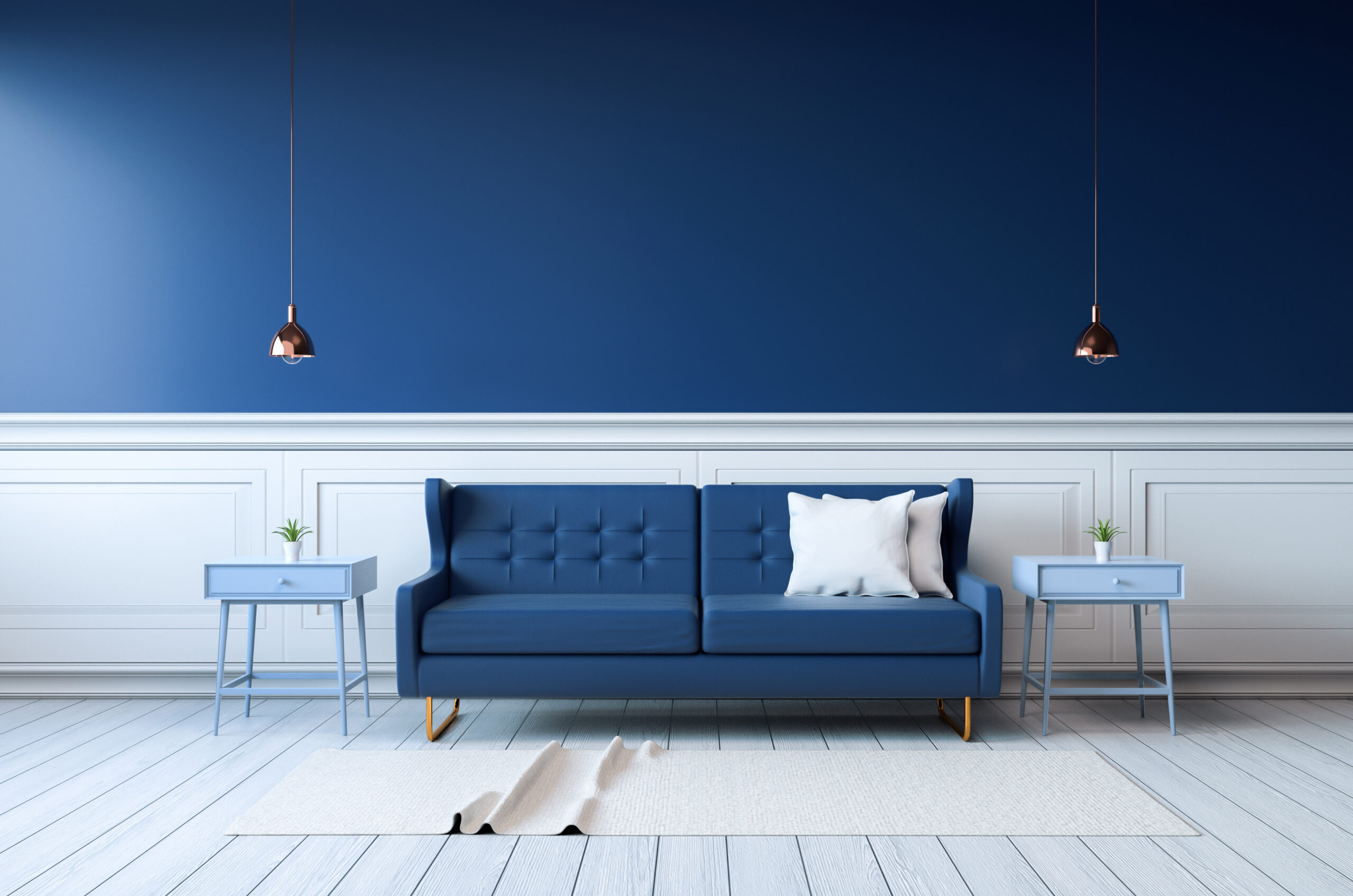 i colori nell'interior design blu
